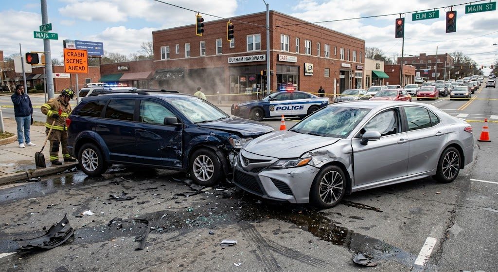 Home Car accident at an intersection — auto accident representation in Pittsboro NC