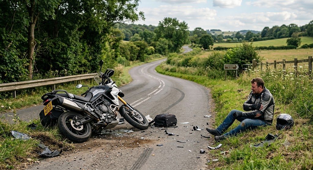 Home Motorcycle crash on a rural road — motorcycle accident attorney